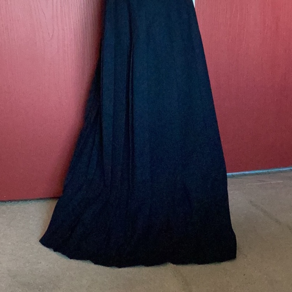Blue Pleated A-line Maxi Skirt for Cocktail or business